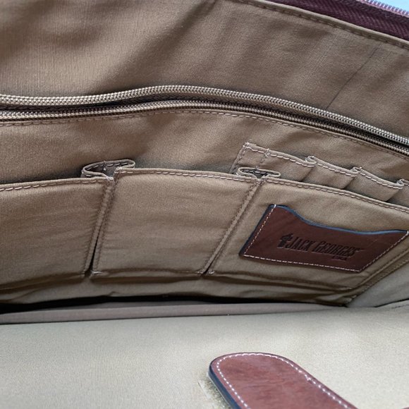 JACK GEORGES' USA HIGH QUALITY  BAG BRIEFCASE ORGANIZER TOTE GREEN Pebbled Suede - Picture 14 of 16